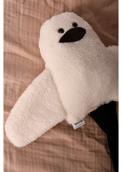 Elite Sevimli Peluş Çocuk Uyku Arkadaşım - 50 cm Çocuk Bebek Oyun Uyku Arkadaşı Duffy Ördek Yastık Beyaz 1 Adet