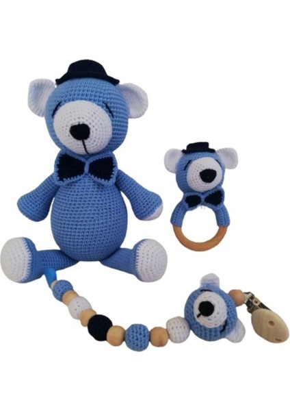 Ayıcıklı Uyku Arkadaşı Takım Seti Amigurumi Organik Oyuncak 1 Adet