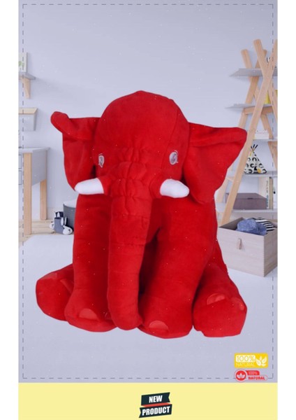 Pelus Oyuncaklar Kiz Erkek Cocuk Oyuncak Ayı Uyku Arkadaşım Sevimli Uyku Fili 70 cm 85 cm Kırmızı 5+ 1 Adet