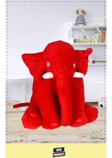 Pelus Oyuncaklar Kiz Erkek Cocuk Oyuncak Ayı Uyku Arkadaşım Sevimli Uyku Fili 70 cm 85 cm Kırmızı 5+ 1 Adet