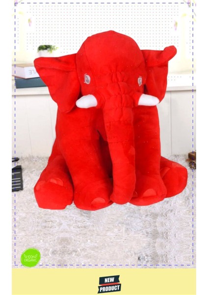 Pelus Oyuncaklar Kiz Erkek Cocuk Oyuncak Ayı Uyku Arkadaşım Sevimli Uyku Fili 70 cm 85 cm Kırmızı 5+ 1 Adet