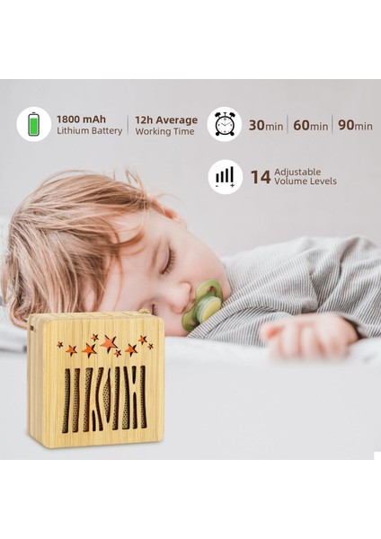 Elite Beyaz Gürültü Makinesi, 30 Ses ve Bluetooth Ile, Taşınabilir Uyku Yardımcı Ses 1 Adet