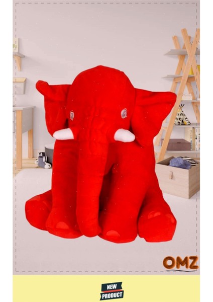 Pelus Oyuncaklar Kiz Erkek Cocuk Oyuncak Ayı Uyku Arkadaşım Sevimli Uyku Fili 75 cm 85 cm Kırmızı 4+ 1 Adet
