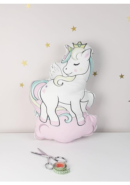 Elite Unicorn Pofuduk Dekoratif Uyku Arkadaşı Yastığı ve Kırlent MKTUA-022 1 Adet