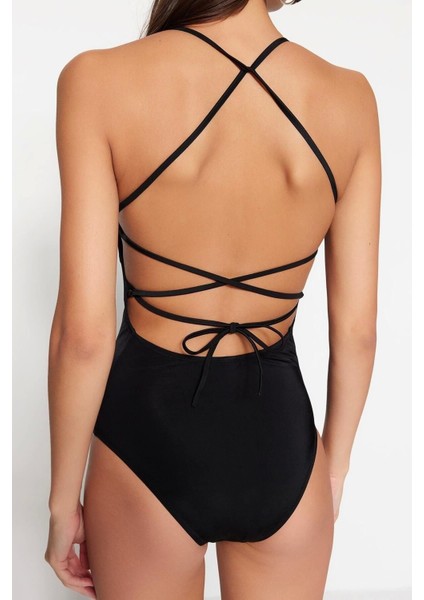 Kadın Destekli Askılı Kare Yaka Siyah Sırt Dekolteli Regular Mayo indirimleri