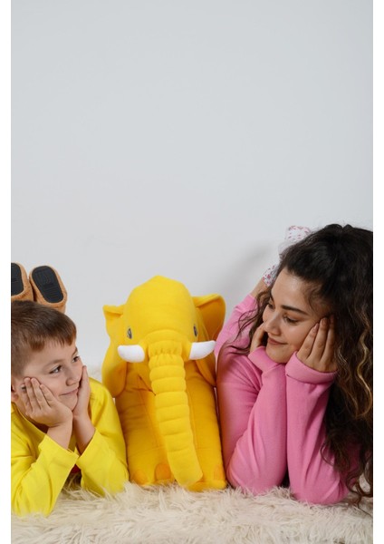 Elite Uyku Arkadaşım Yumuşacık Oyuncak Peluş Sarı Uyku Fili 60 cm 1 Adet