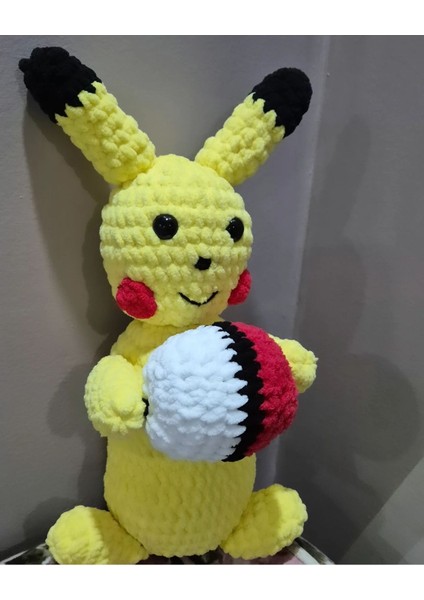 Elite Amigurumi Pikachu Örme Pelus Organik Oyuncak Cocuk Uyku Arkadaşı 1 Adet