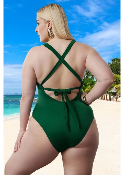 Konforlu Modern Büyük Beden Mayo Plaj Kıyafeti Plus Size Uv Korumalı