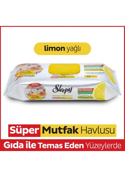 Easy Clean Yüzey Temizlik Mutfak Havlusu -Mendili 50 Yaprak Limon Yağlı (9lu Set) 450 Yaprak modelleri