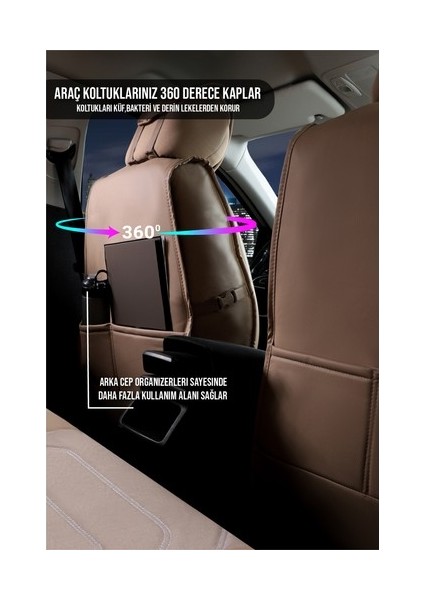 fiat Egea Sedan Lüx Oto Koltuk Kılıfı Ön Arka Takım Eagle Serisi Bej fırsatları