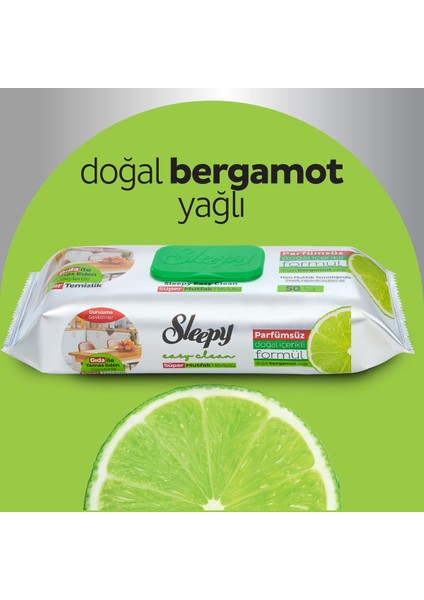 Easy Clean Yüzey Temizlik Mutfak Havlusu -Mendili 50 Yaprak Bergomot Yağlı (4lü Set) 200 Yaprak fırsatları