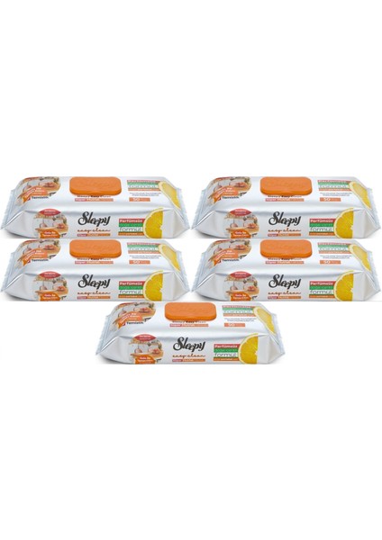 Easy Clean Yüzey Temizlik Mutfak Havlusu -Mendili 50 Yaprak Portakal Yağlı (5li Set) 250 Yaprak