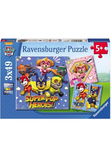80366 Paw Patrol 3X49 Parça Ravensburger Puzzle