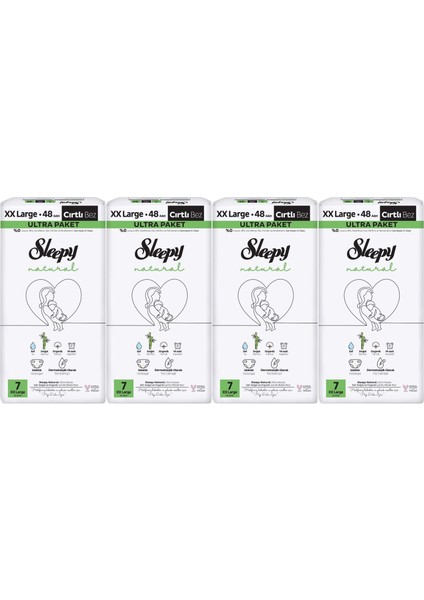Bebek Bezi Natural Beden:7 (20-30 kg) Xx Large 192 Adet