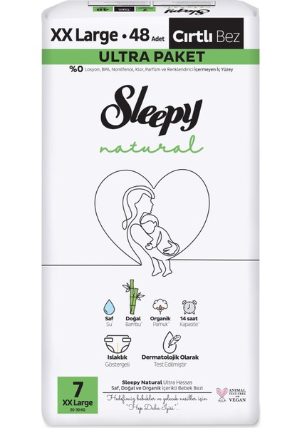 Bebek Bezi Natural Beden:7 (20-30 kg) Xx Large 192 Adet