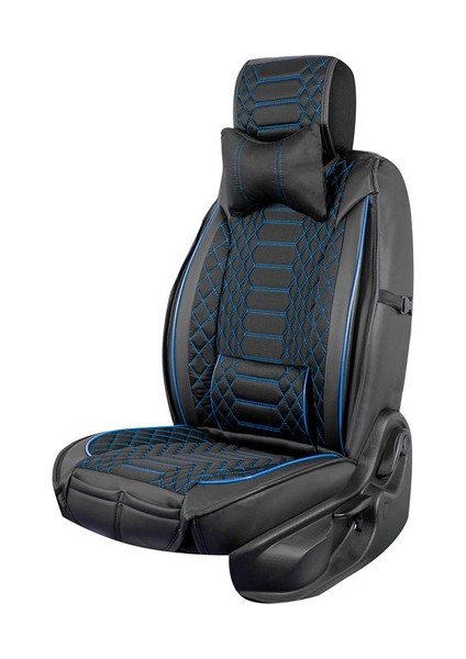 kia Picanto Lüx Deri Oto Koltuk Kılıfı Ön Arka Takım (Royal) Siyah Mavi fiyatları