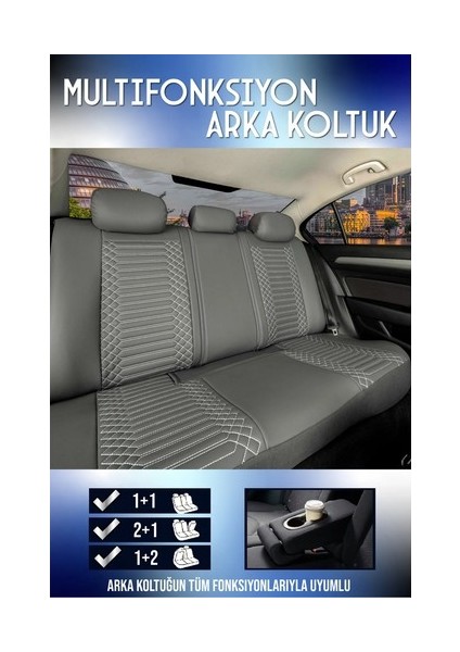 volkswagen Touran Lüx Full Deri Oto Koltuk Kılıfı Ön Arka Takım (Exclusive) Füme modelleri