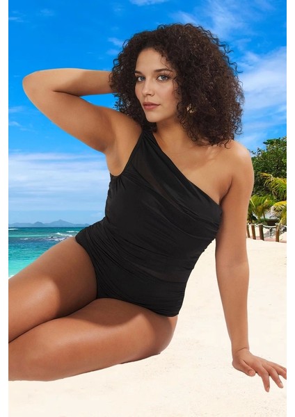 Konforlu Modern Tek Omuz Büyük Beden Mayo Özel Tasarım Esnek Kumaş Rahat Kesim