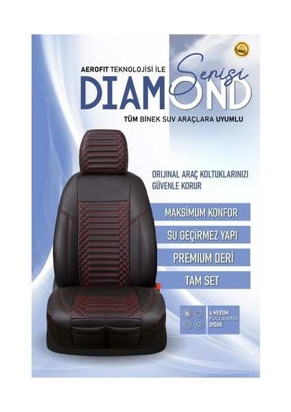 alfa Romeo 145 Lüx Full Deri Oto Koltuk Kılıfı Ön Arka Takım (Exclusive) Siyah Kırmızı fiyatları
