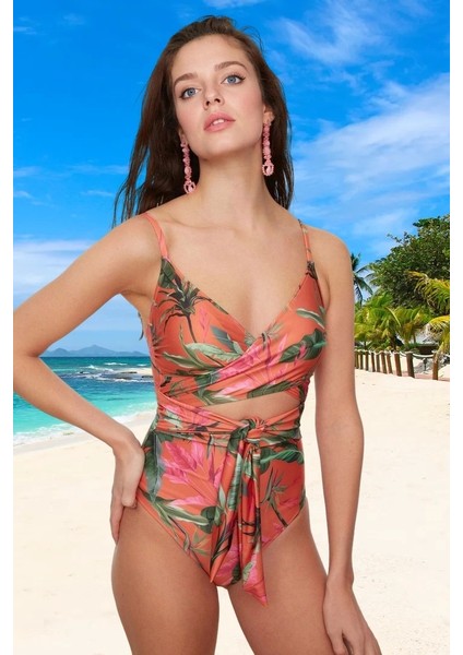 Modern Desenli Mayo Özel Tasarım Premium Kalite Swimsuit Su Sporları Için Esnek Kumaş