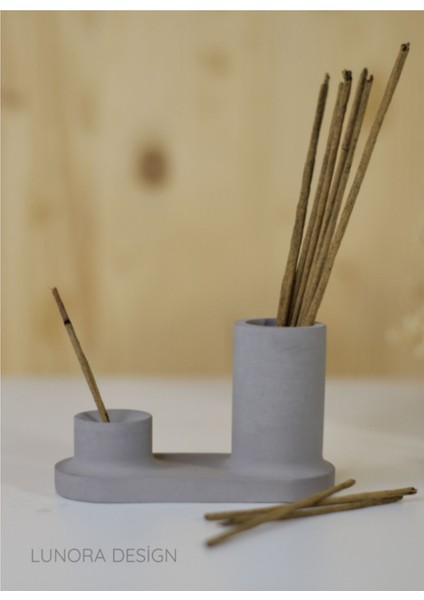 Modern Taş Tozu Tütsülük – Gri Minimalist Dekoratif Tütsü Kabı