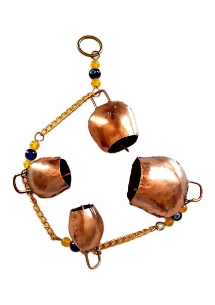 Bronz Renk Boncuklu Rüzgar Çanı