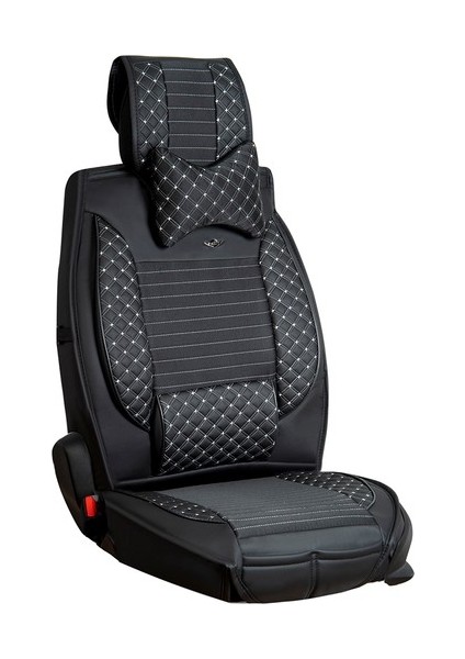 Alfa Romeo Spider Lüx Deri Oto Koltuk Kılıfı Ön Arka Takım (Elit) Siyah Beyaz indirimleri