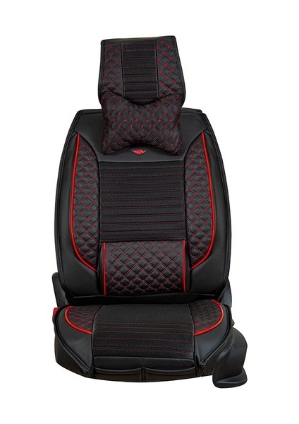 Hyundai Tuscon Yeni Lüx Deri Oto Koltuk Kılıfı Ön Arka Takım (Elit) Siyah Kırmızı fiyatları
