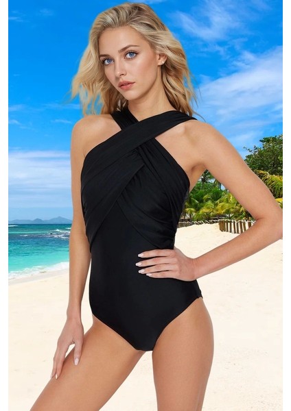 Modern Halter Mayo Özel Tasarım Yaz Koleksiyonu Havuz Mayosu Esnek Kumaş Swimsuit modelleri