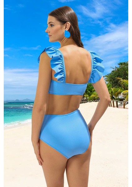 Modern Fırfırlı Bikini Takımı Özel Tasarım Premium Kalite Klora Dayanıklı Su Sporları Için fiyatları