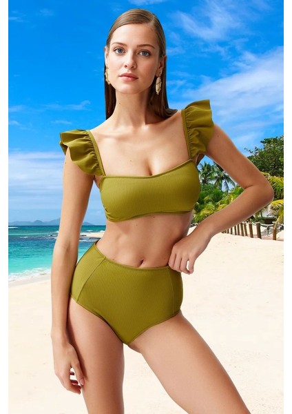 Modern Fırfırlı Bikini Takımı Özel Tasarım Premium Kalite Klora Dayanıklı Su Sporları Için modelleri