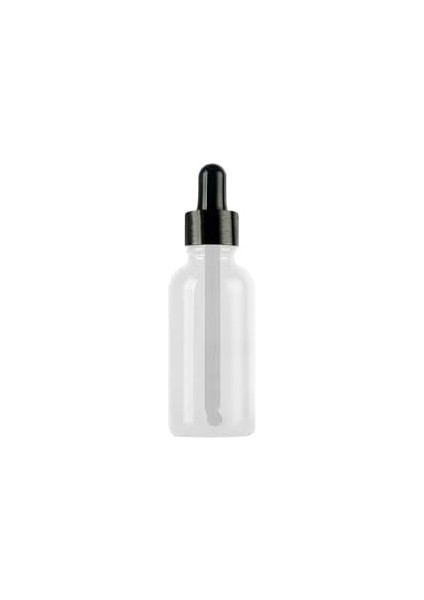 50 ml Metal Kapaklı Damlalık Dropper Şişesi Serum 50 cc Cam Şişe 6 Adet (Siyah Kapak, Şeffaf)