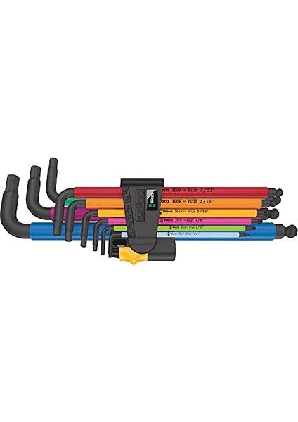 05022640001 950/9 Hex-Plus Multicolour Imperial 2 L Anahtar Seti, Inç, Blacklaser, 9 Parça