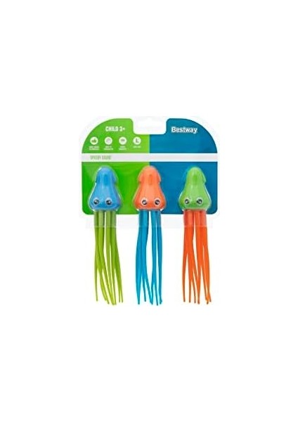Speedy Squid Dalış Figür Seti, 3'lü Set 16,8 x 4,5 x 4,5 cm