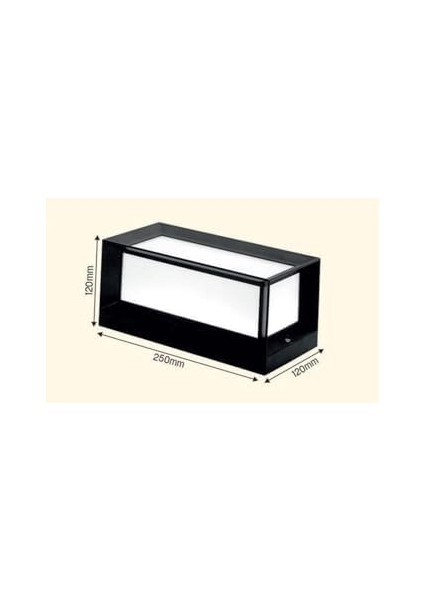 Aydınlatması LED Işık 25CM 12W Beyaz Işık 6500K Zita Ultra Bahçe Duvar Aplik Su Geçirmez