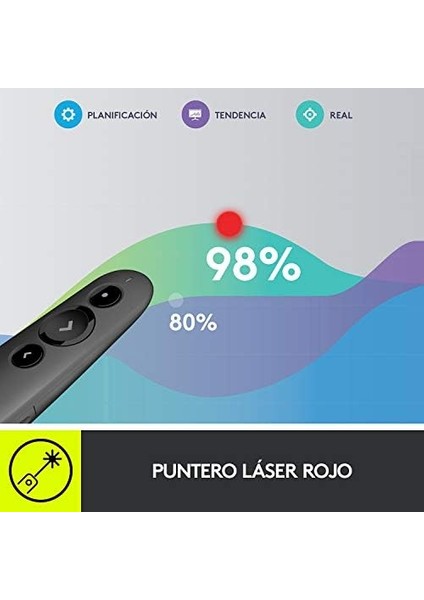 R500S Sunucu, Lazer Sınıfı 1, Bluetooth ve USB Için, Evrensel Uyumlu, 20 Metre Menzil, Yapılandırılabilir, 12 Ay Çalışma Süresine Sahip Akıllı Pil Kullanımı, Koyu Gri