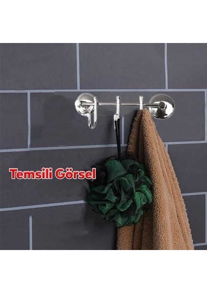 Banyo Lavabo Vidalı Askılık 3'lü Metal Sağlam Aparat Krom Askılık Elbise Havlu Asma Askı