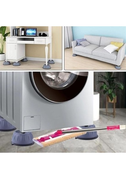 Çamaşır Makinesi Sarsıntı Titreşim Ses Önleyici Kaydırmaz Ayak 4lü Set (4 Adet)