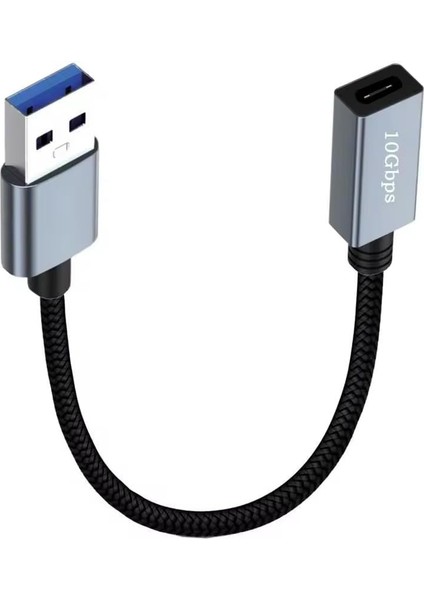 Çift Taraflı 10 Gbps Type-C F To USB 3.0 Veri Aktarım Kablosu 30 Santimetre USB C Dişi To USB 3.0 ZR874