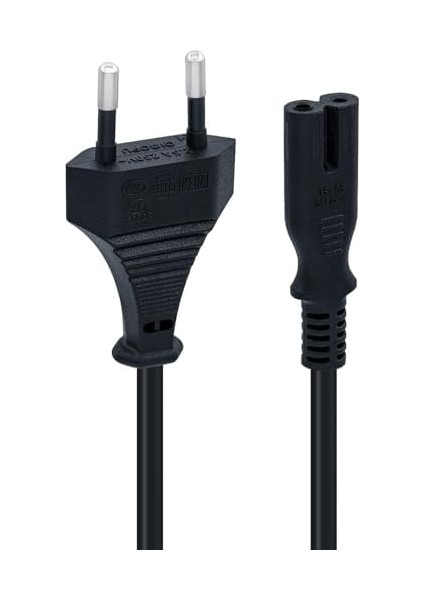 Ps5/ Ps4/ Ps3 / Xbox Series S-X Uyumlu 2 Pinli 1.5 Metre Güç Kablosu Teyp Fişi, Radyo Fişi, LED Tv Elektrik Fişi 2pin Güç Kablosu