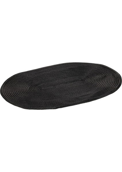 Maıson Circum DÜZ%100 Polyester Amerikan Servis, Siyah, Oval, 44X29 cm
