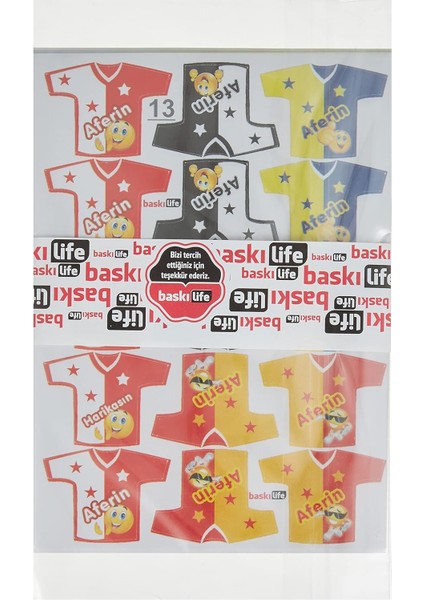 Baskı Life Taraftar Aferin Ödev Sticker Etiket 160 Adet