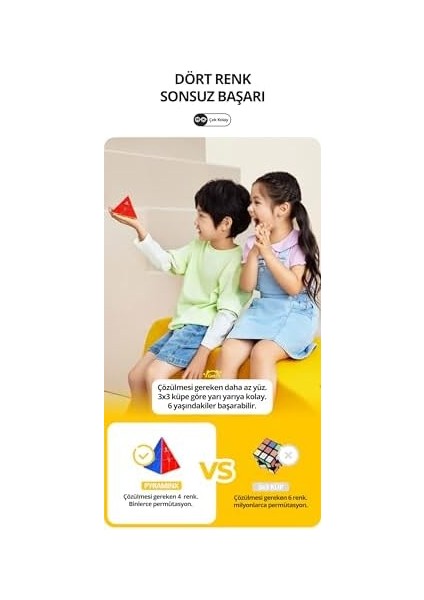 Monster Go Pyraminx Küp Hız Piramit Çıkartmasız Küp Türkiye Resmi Satıcısı (Gan Üretimidir)