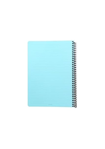Infinity Pastel Serisi, A4, 4 Konulu (3 Kareli, 1 Çizgili) 120 Yaprak Pp Kapaklı Spiralli Defter, Mavi