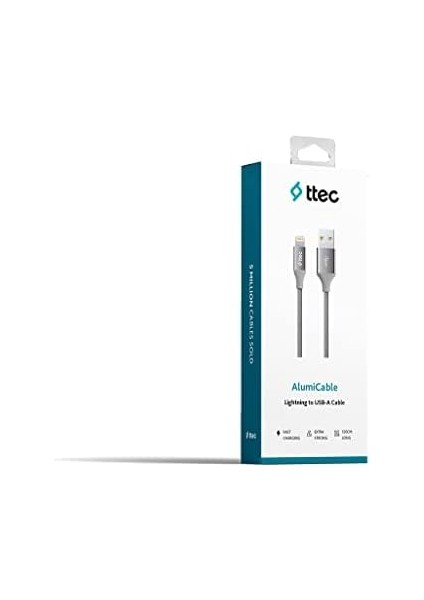 Alumicable iPhone ile Uyumlu Şarj Kablosu - Uzay Grisi (2DK16UG)