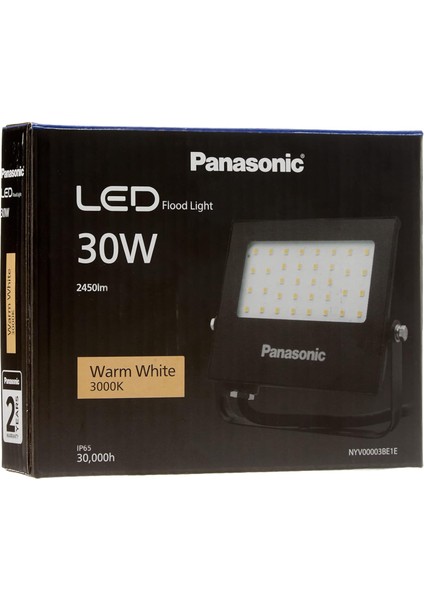 LED Floodlight, Sıcak Beyaz Işık (3000K), 30W, 2450 Lümen
