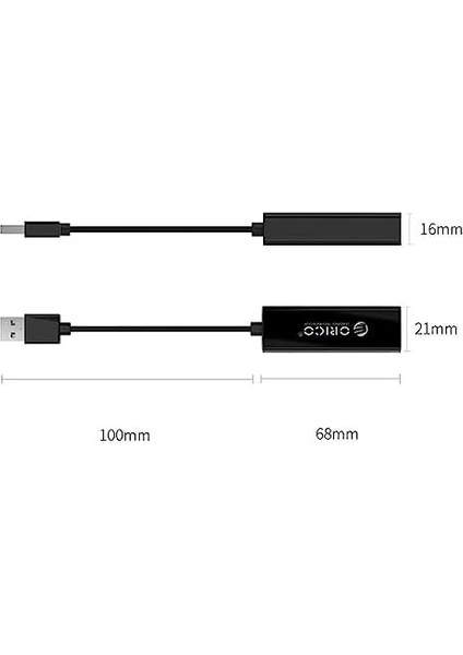 Utj-U3 Usb3.0 Gigabit Ethernet Ağ Adaptörü, RJ45, Siyah