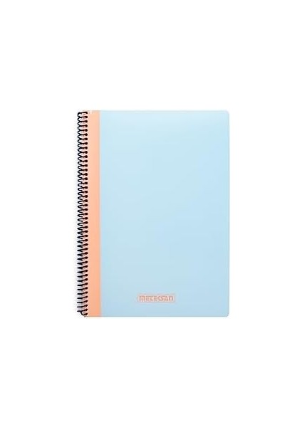 Pruva Pastel Serisi, A4 100 Yaprak Kareli Karton Kapaklı Pet Spiralli Defter, Mavi
