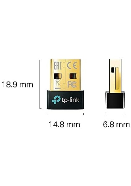 UB500, Bluetooth 5.0 Mini USB Adaptör, Siyah