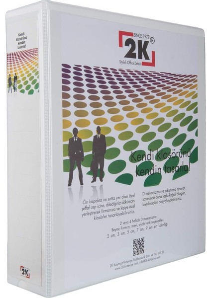 07-4d-B 4 Halka D Mekanizmalı Klasör Kutu Içi, Beyaz, 7 Cm, 8 Adet